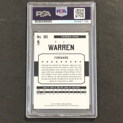 2015-16 NBA HOOPS #80 TJ WARREN Signed Card AUTO PSA Slabbed Suns