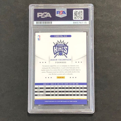 2012-13 NBA Hoops #215 Jason Thompson Signed Card AUTO PSA Slabbed Kings