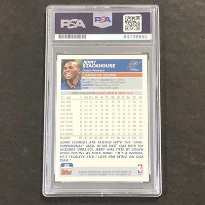 2003 Topps Jerry Stackhouse #52 Signed Card AUTO PSA Slabbed