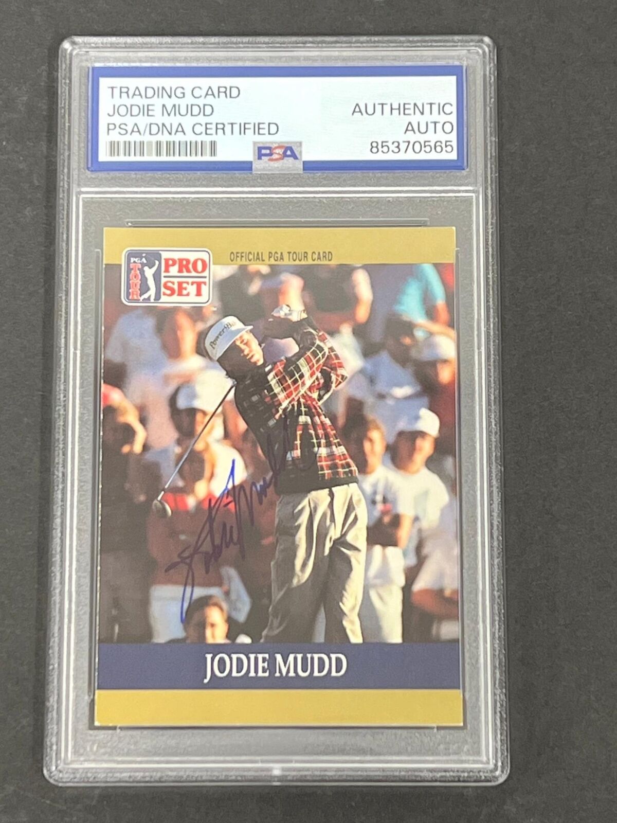 1990 PGA Tour Pro Set #42 Jodie Mudd Signed Card PSA/DNA Autographed Slabbed Gol