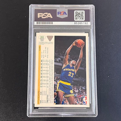 1991 NBA Hoops #265 Mitch Richmond Signed Card AUTO PSA Slabbed Warriors