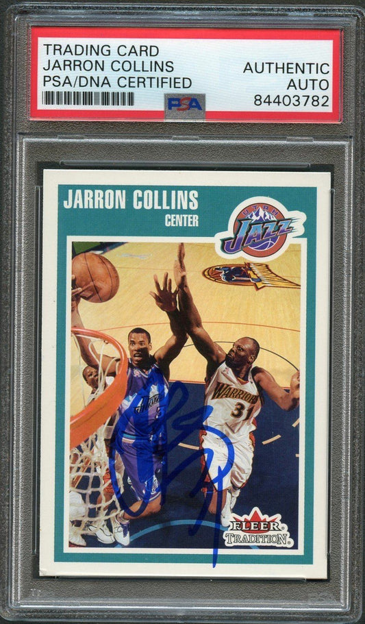 2002-03 Fleer Tradition #165 Jarron Collins Signed Card AUTO PSA Slabbed Jazz