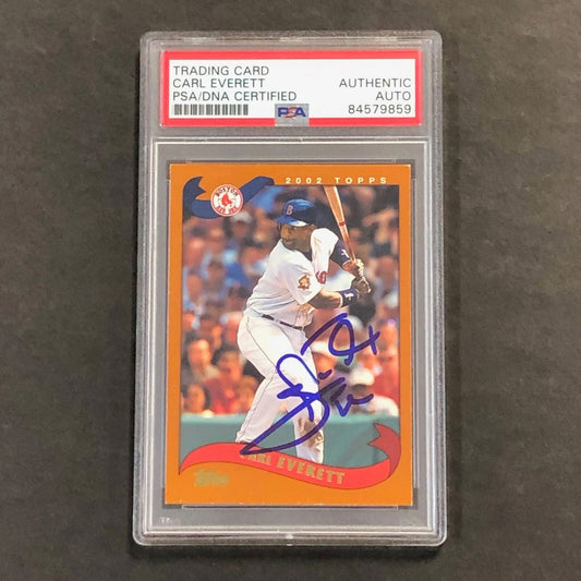 2002 Topps #157 CARL EVERETT Signed Card AUTO PSA Slabbed