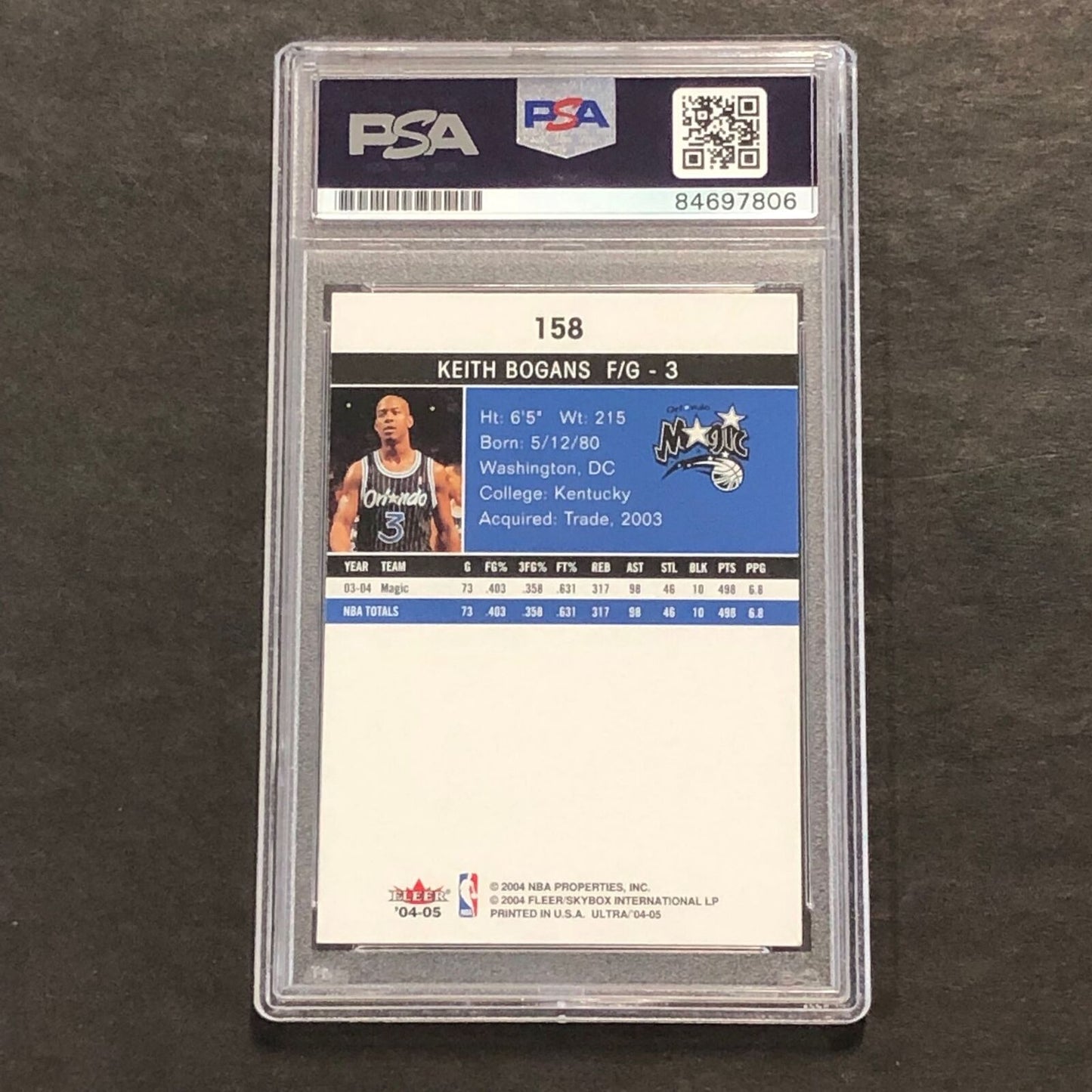 2004-05 Fleer Ultra #158 Keith Bogans Signed Card AUTO PSA/DNA Slabbed Magic