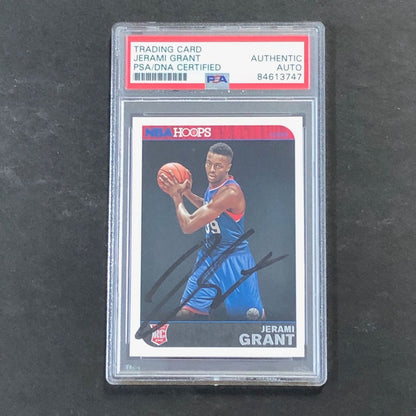 2014-15 NBA Hoops #293 Jerami Grant Signed Card AUTO PSA Slabbed RC 76ers