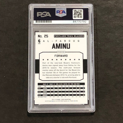 2015-16 NBA Hoops #25 Al-Farouq Aminu Signed Card AUTO PSA Slabbed Trail Blazers
