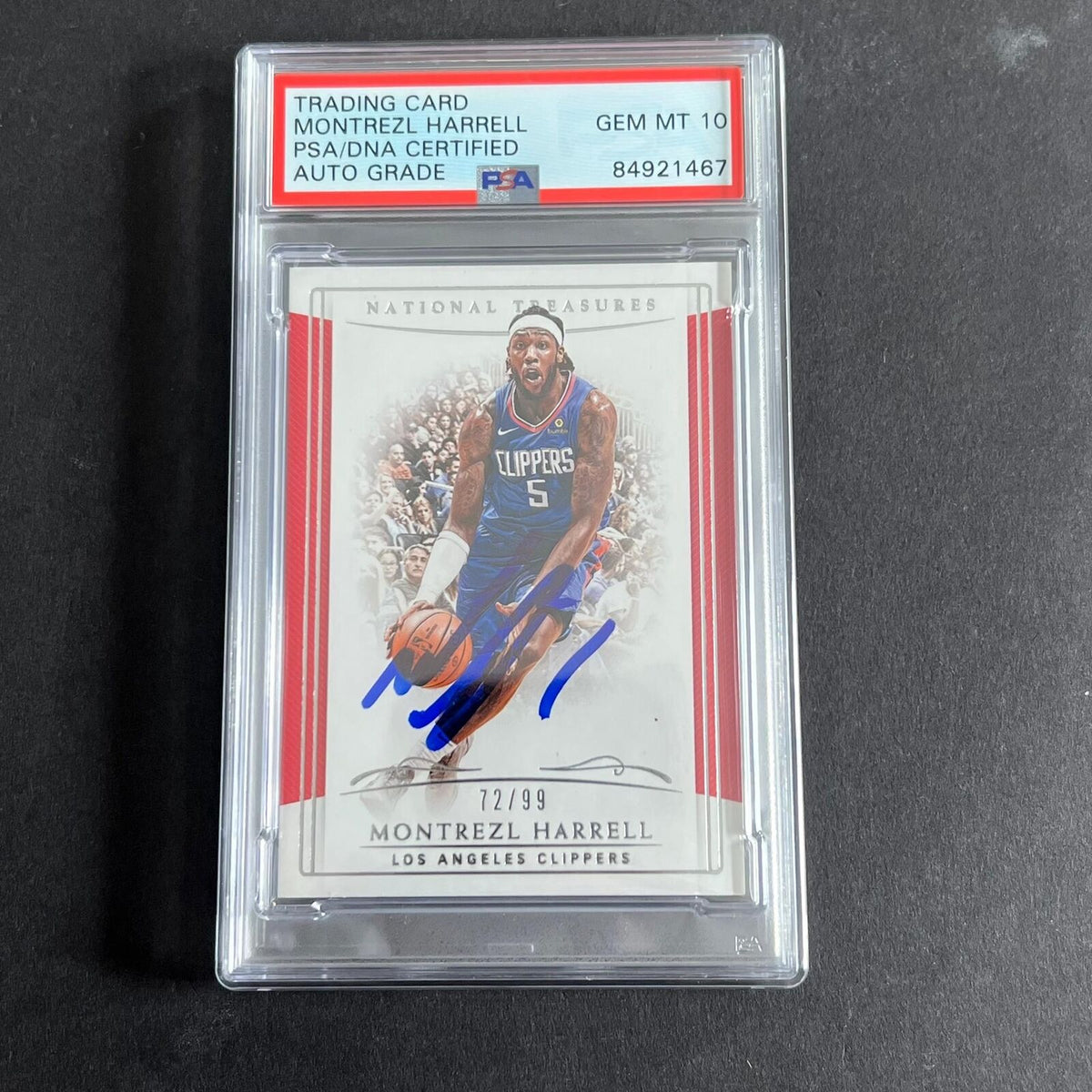 2018-19 Panini National Treasures #86 Montrezl Harrell Signed Card AUTO Grade 10