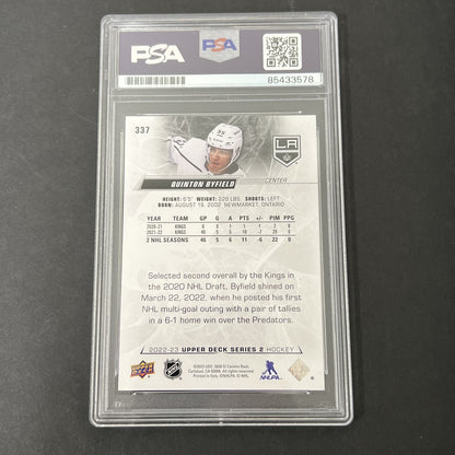 2022-2023 Upper Deck Series #337 Quinton Byfield signed card PSA Auto 10