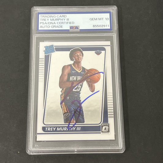 2021-22 Panini Donruss Optic #178 Trey Murphy III signed card PSA Auto 10