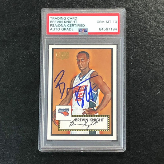 2005-06 Topps 1952 Style #69 Brevin Knight Signed Card AUTO 10 PSA Slabbed Bobca