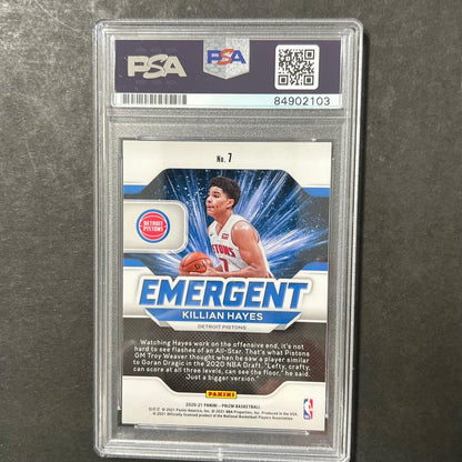 2020-21 Panini Prizm #7 Killian Hayes Signed Card AUTO PSA Slabbed RC Pistons