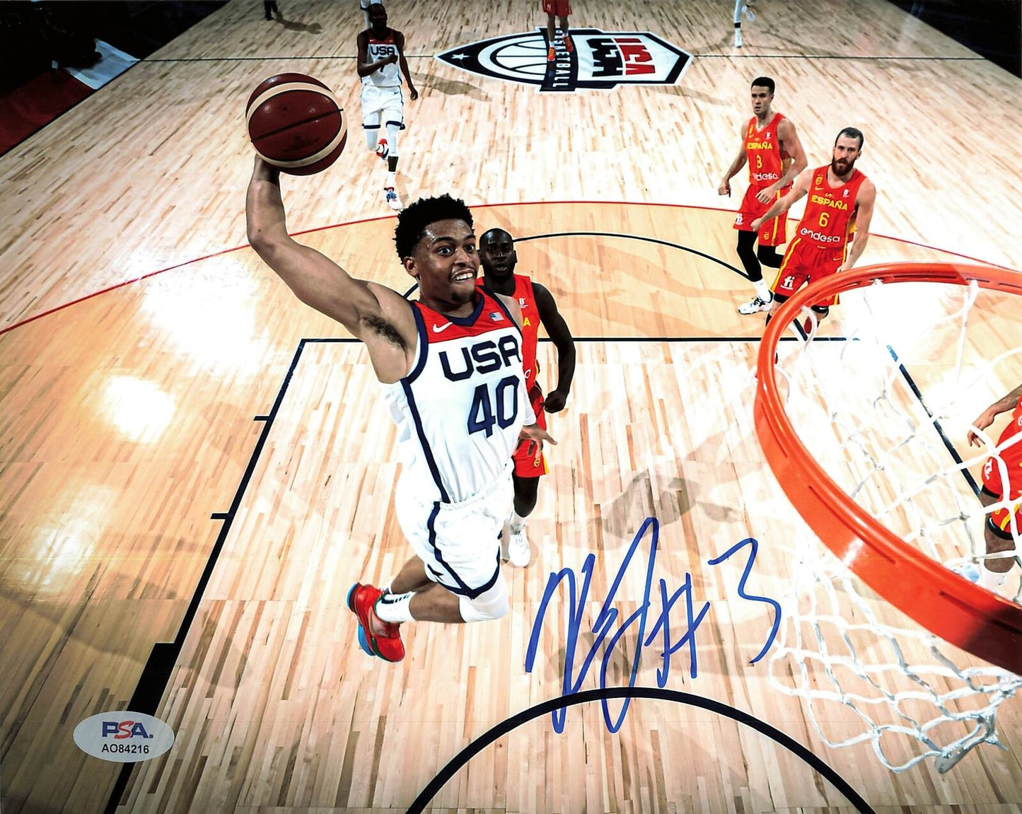 Keldon Johnson signed 8x10 photo PSA/DNA San Antonio Spurs Autographed Team USA