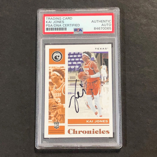 2021 Chronicles Draft Picks #12 Kai Jones Signed AUTO PSA Slabbed Texas