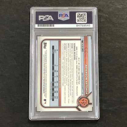 2022 1st Bowman Chrome #BCP-82 Aeverson Arteaga Signed Card PSA Slabbed Auto Gia