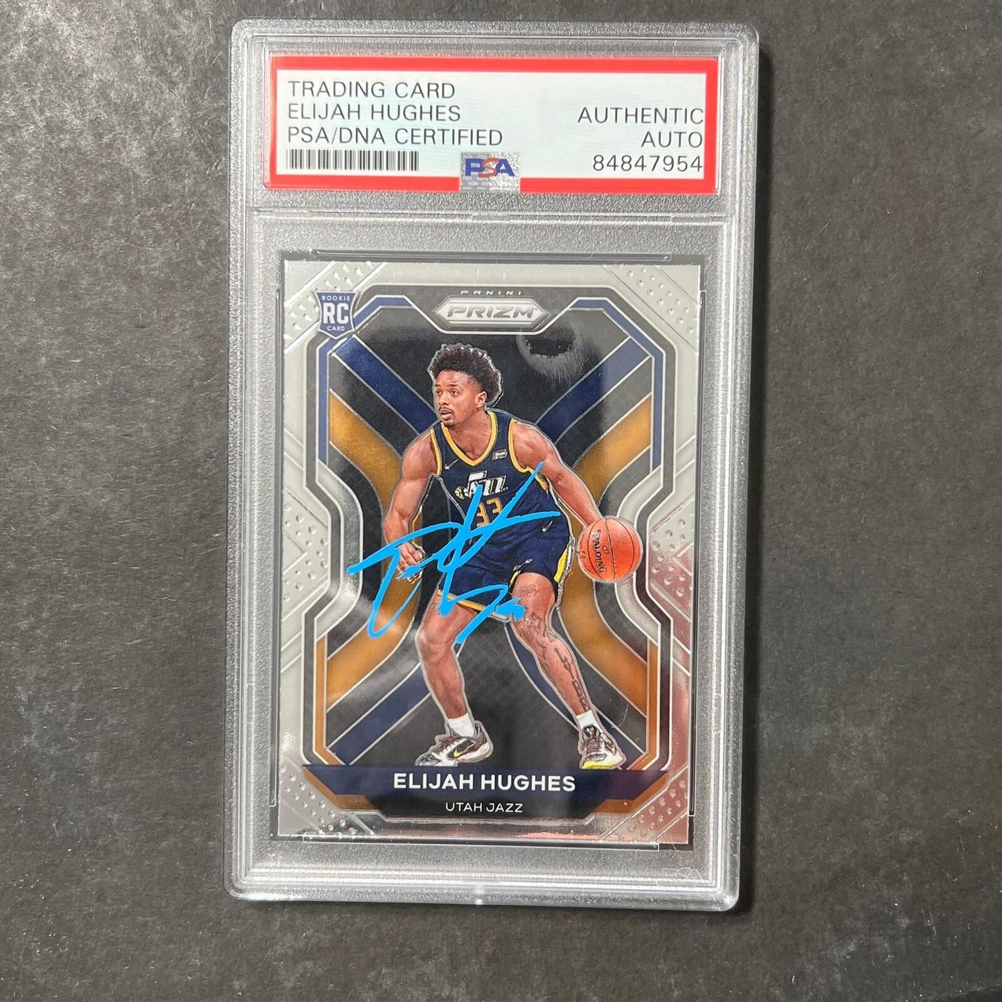 2020-21 Panini Prizm #271 Elijah Hughes Signed AUTO Grade PSA Slabbed RC Jazz