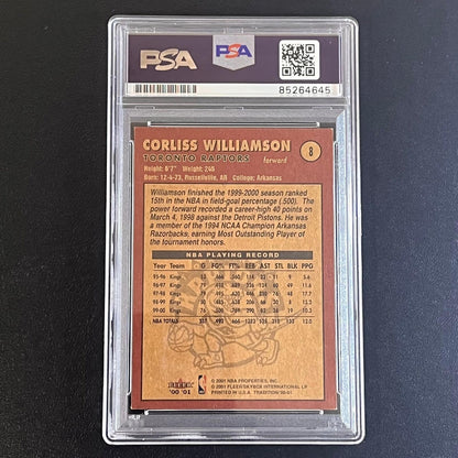 2000-01 Fleer Tradition #8 Corliss Williamson Signed Card AUTO PSA Slabbed Rapto