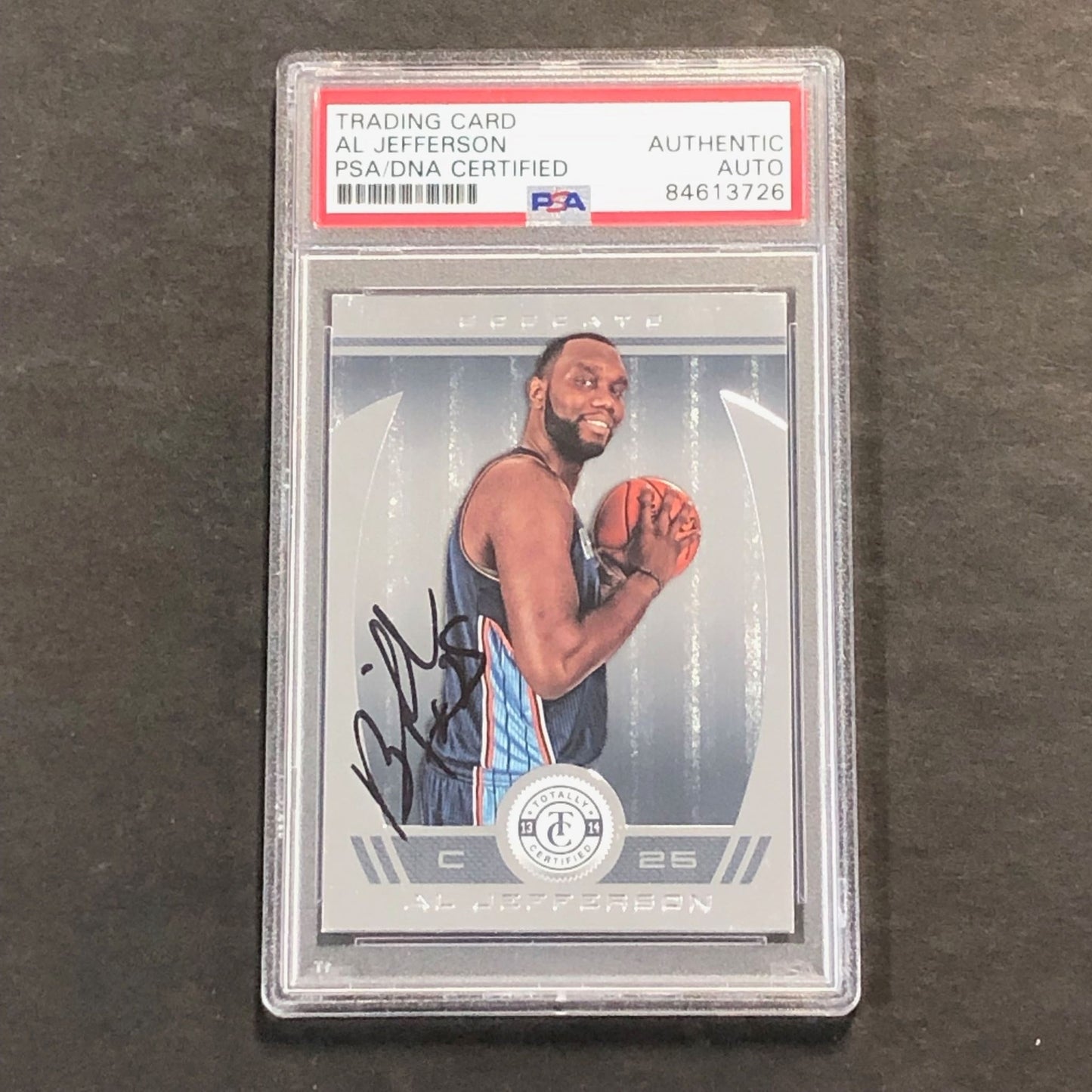 2013-14 Totally Certified #46 Al Jefferson Signed Card AUTO PSA Slabbed Bobcats