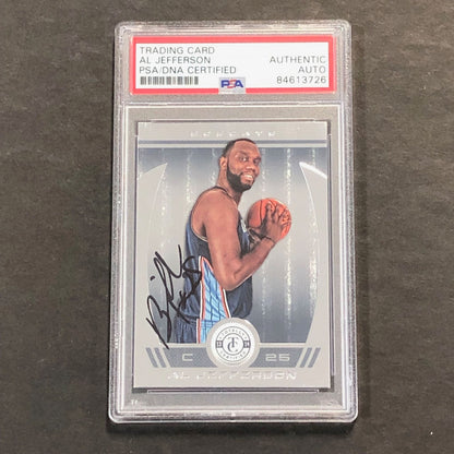 2013-14 Totally Certified #46 Al Jefferson Signed Card AUTO PSA Slabbed Bobcats