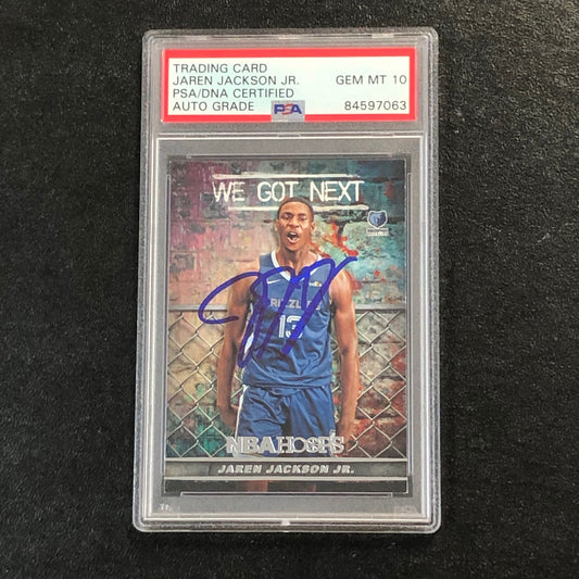 2018-19 NBA Hoops We Got Next #WGN-4 Jaren Jackson Jr. Signed Card AUTO 10 PSA S