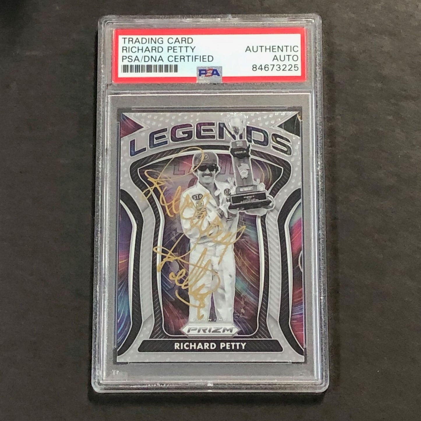 2021 Panini Prizm Racing Legends #82 Richard Petty Signed Card PSA Slabbed Nasca