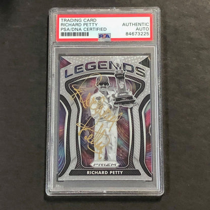 2021 Panini Prizm Racing Legends #82 Richard Petty Signed Card PSA Slabbed Nasca