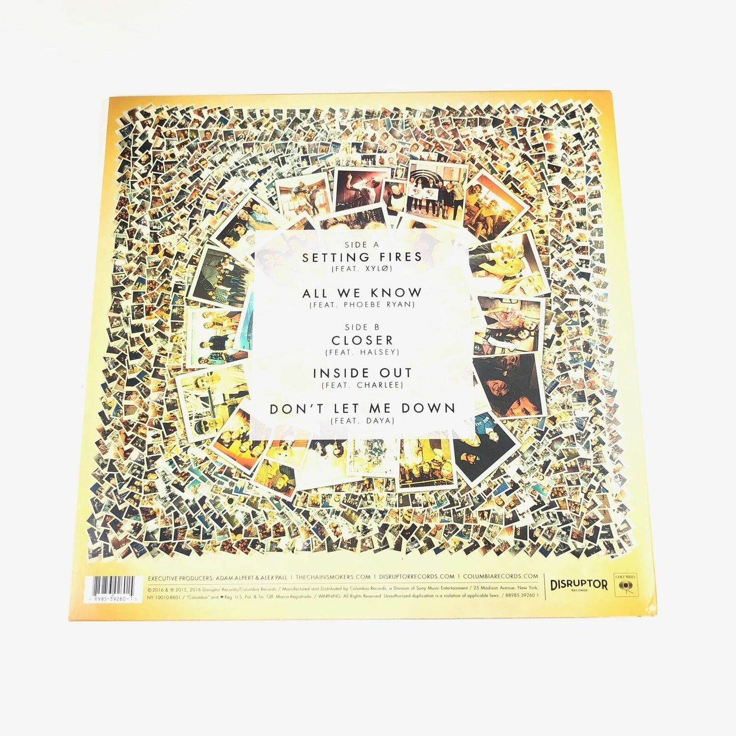 ALEX PALL ANDREW TAGGART signed The Chainsmokers' Collage LP Vinyl PSA/DNA Album