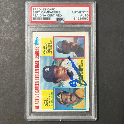 1984 Topps #714 Bert Campaneris Signed Card PSA Slabbed Auto Yankees