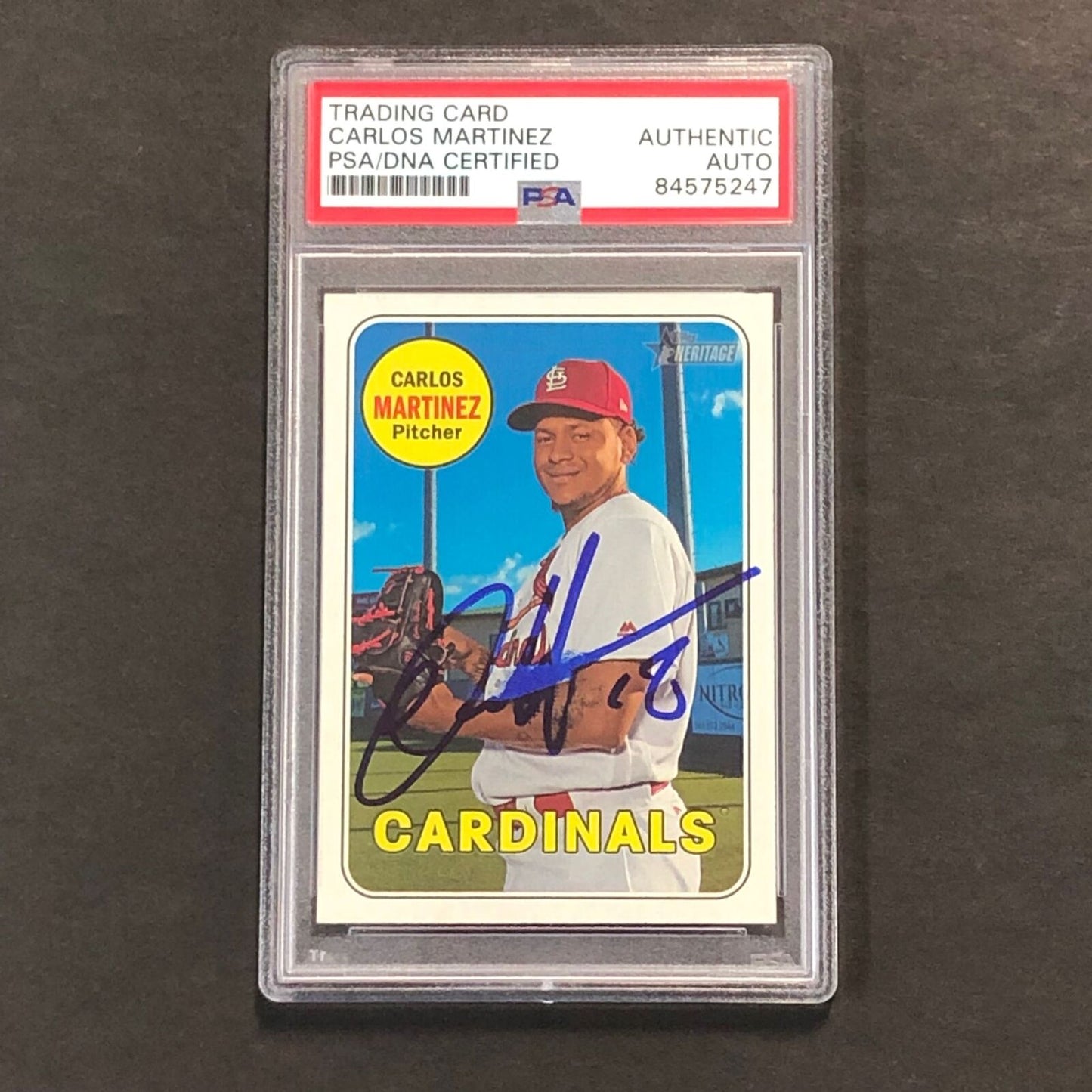 2018 Topps Heritage #265 Carlos Martinez Signed Card PSA Slabbed Auto Cardinals