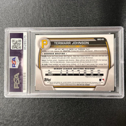 2023 Topps Bowman Chrome #BDC-65 Termarr Johnson Signed Card PSA/DNA Slabbed AUT