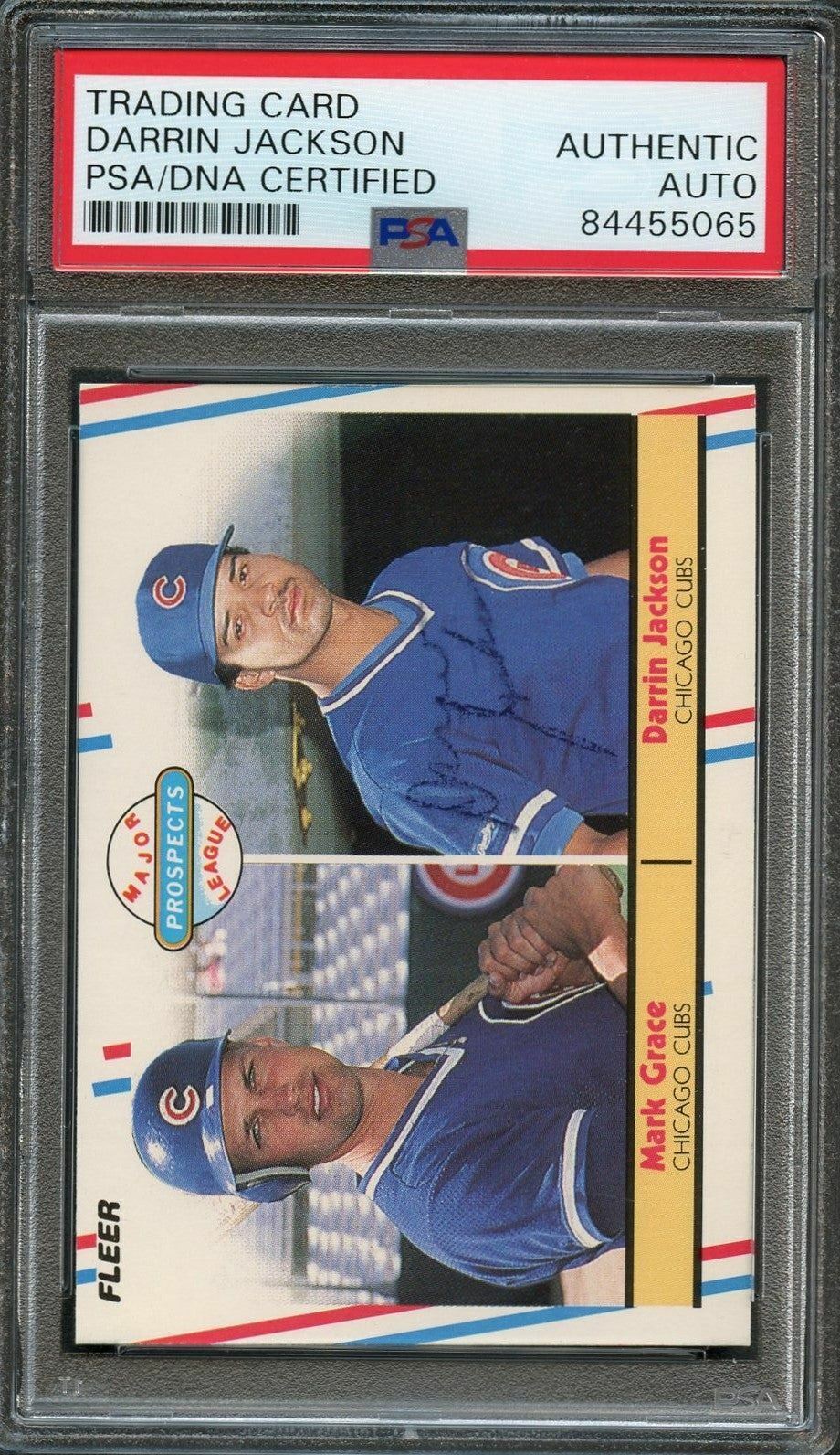 1988 Fleer #641 Darrin Jackson Signed Card PSA Slabbed Auto Cubs