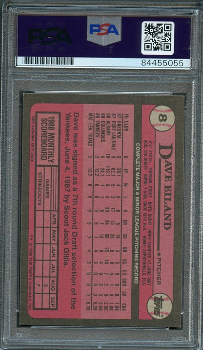 1989 Topps #8 Dave Eiland Signed Card PSA Slabbed Auto Yankees