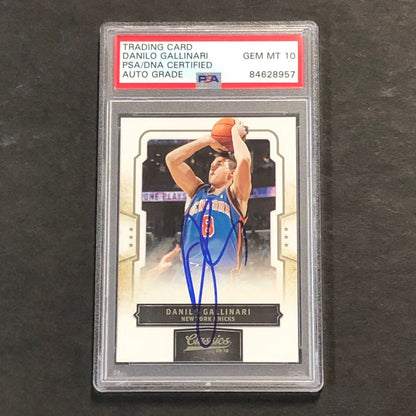 2009-10 Classics Basketball #10 Danilo Gallinari Signed Card AUTO 10 PSA Slabbed