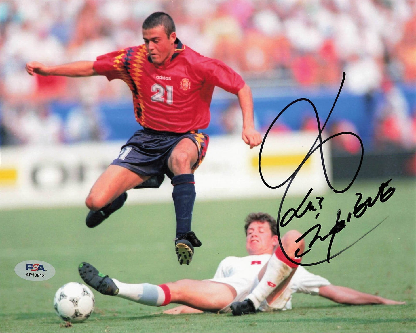 Luis Enrique Signed 8x10 Photo PSA FC Barcelona Soccer