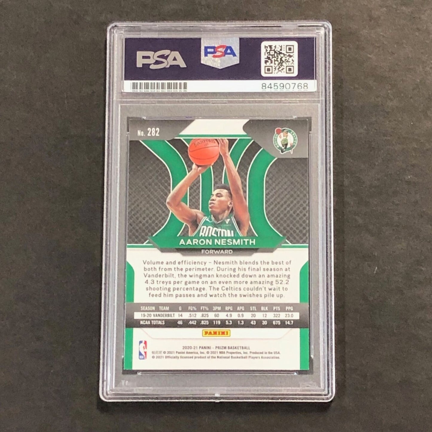 2020-21 Panini Prizm #282 Aaron Nesmith Signed Card AUTO PSA Slabbed RC Celtics