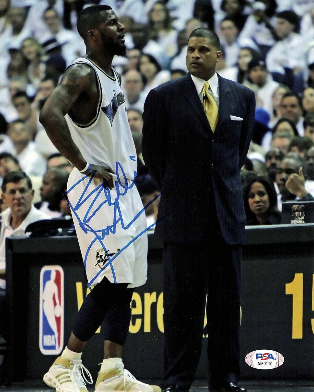 Eddie Jordan Signed 8x10 photo PSA/DNA Washington Wizards Autographed