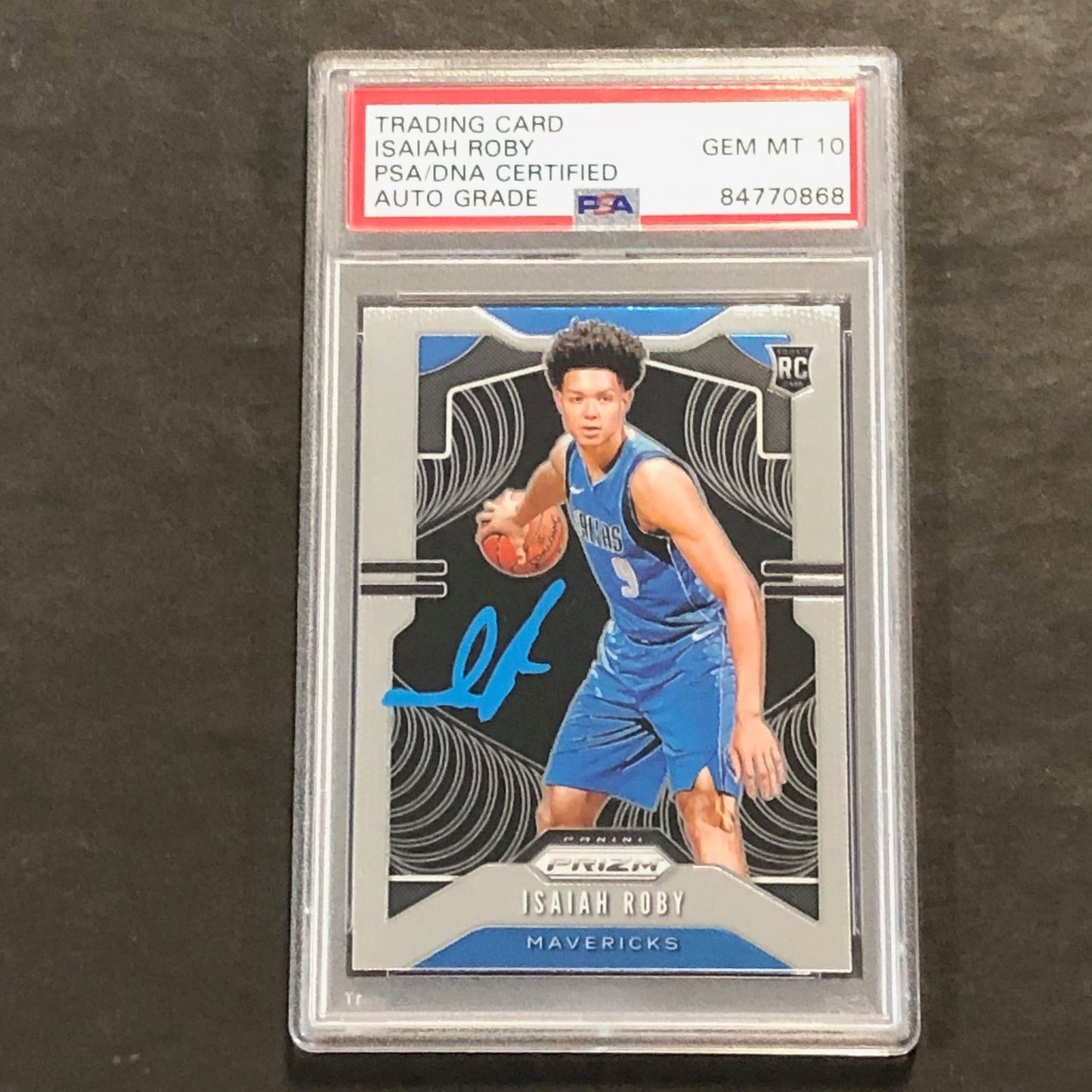 2019-20 Panini Prizm #283 Isaiah Roby Signed Card AUTO 10 PSA Slabbed RC Maveric