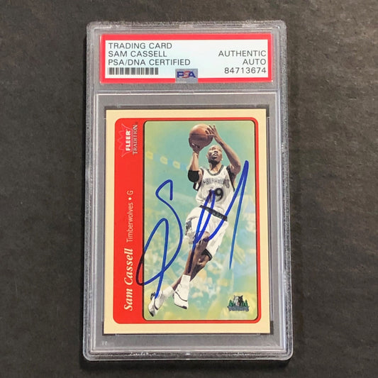 2003-04 Fleer Tradition #12 Sam Cassell Signed Card AUTO PSA Slabbed Minnesota T