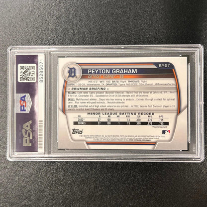 2023 Topps 1st Bowman #BP-57 Peyton Graham Signed Card PSA/DNA Slabbed AUTO Tige