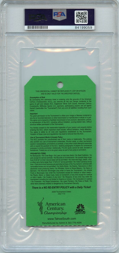 Justin Timberlake Signed American Century Championship Ticket PSA/DNA Slabbed