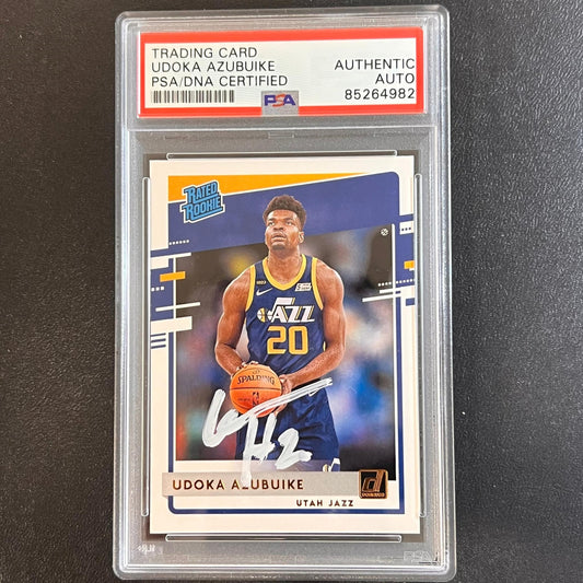 2020-21 Panini Donruss #214 Udoka Azubuike AUTO Signed Card PSA/DNA Encapsulated