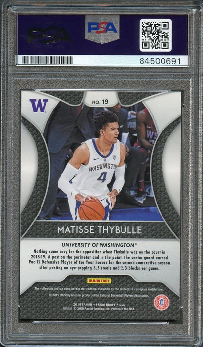 2019 Prizm Draft Picks #19 Matisse Thybulle Signed Card AUTO 10 PSA Slabbed RC W