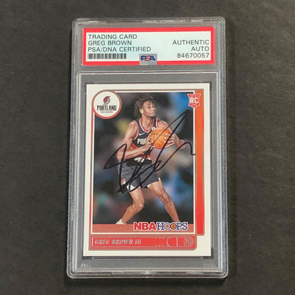 2021-22 Panini NBA Hoops #226 Greg Brown Signed AUTO PSA Slabbed Trail Blazers