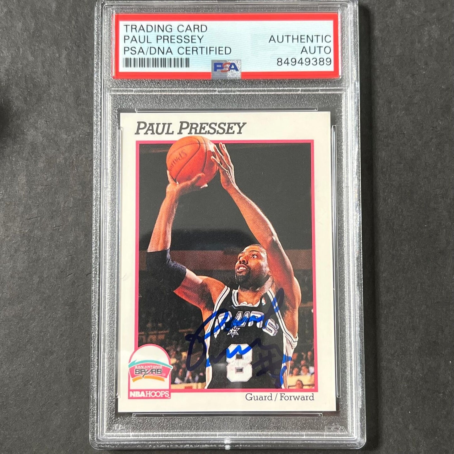 1991-92 NBA Hoops #193 Paul Pressey Signed Card AUTO PSA Slabbed Spurs