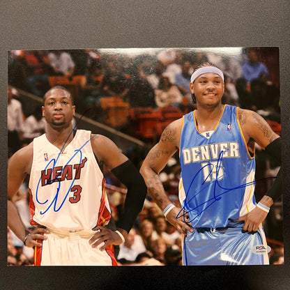 Dwyane Wade and Carmelo Anthony signed 11x14 Photo PSA/DNA Basketball Autographe