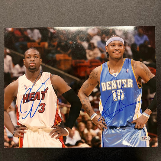 Dwyane Wade and Carmelo Anthony signed 11x14 Photo PSA/DNA Basketball Autographe