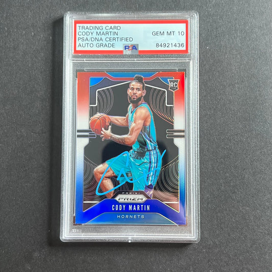 2019-20 Panini Prizim #278 Cody Martin Signed Card AUTO 10 PSA/DNA Slabbed RC Ho