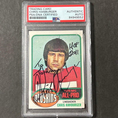 1975 Topps #330 Chris Hanburger Signed Card AUTO PSA slabbed Washington Football