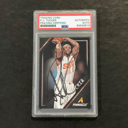 2013-14 Pinnacle #176 P.J. Tucker Signed Card AUTO PSA Slabbed Suns