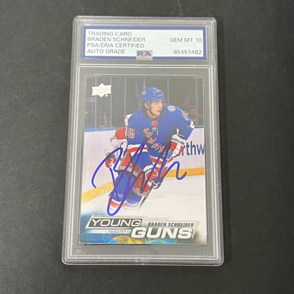 2022-23 Upper Deck Series 1 Young Guns #214 Braden Schneider signed PSA Auto 10