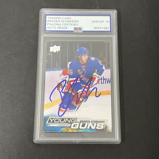 2022-23 Upper Deck Series 1 Young Guns #214 Braden Schneider signed PSA Auto 10